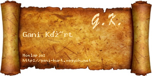 Gani Kürt névjegykártya